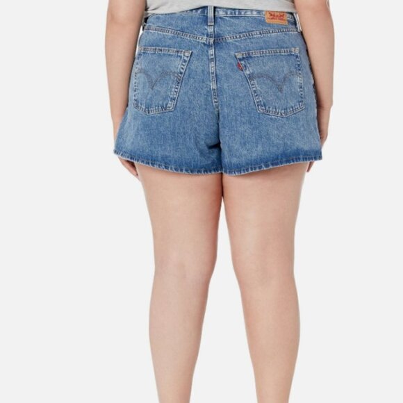 NWT Levi's Women's High Waisted Mom Shorts, Amazing-Medium Indigo - Picture 3 of 4